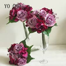 Get it as soon as thu, jun 10. Yo Cho Purplish Red Rose Greenery Vintage Wedding Flowers Bridesmaid Bouquet Artificial Rose Wedding Bouquet Flower Wholesale Buy Rose Flower Artificial Rose Flower Artificial Rose Wedding Bouquet Flower Product On Alibaba Com