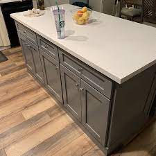 What kind of countertops can island support be used for? 5ft White Kitchen Island W O Countertop Custom Welcome Grey Kitchen Island Grey Kitchen Kitchen Design