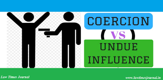 Undue influence, or the persuasion of influence due to an interpersonal relationship, is seen often in businesses, regardless of sector or size. Coercion Undue Influence Difference Between Coercion And Undue Influence Law Times Journal