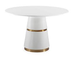 Round expanding table round table expanding table. Tov Furniture Rosa Modern Round Dining Table With Conical Base White Gold Buy Online In Angola At Angola Desertcart Com Productid 95661852