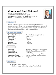 chemical engineer c.v egypt engineer