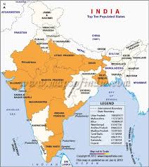 Top 10 Populated States Map Jpg 582 653 India World Map Geography Map Political Geography