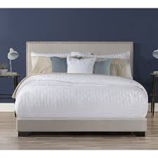 Willow Nailhead Trim Upholstered Queen Bed Fog By Hillsdale Living Essentials Walmart Com Walmart Com