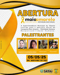 LANÇAMENTO DA CAMPANHA MAIO AMARELO ACONTECE NESTA SEGUNDA, 5 DE MAIO |  Prefeitura de Jataí