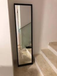 Honyee full length mirror, floor mirror dressing mirror with standing holder wall mounted mirror framed mirror for cloakroom/bedroom/living room(63''x 19'', black) 4.4 out of 5 stars 430 chende large trifold mirror on stand, 32.67 x 23.62 three way vanity mirror with detachable wooden base, white triple mirror for tabletop or wall mounted Ikea Nissedal Full Length Mirror Furniture Home Decor Others On Carousell