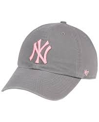 new york yankees dark gray pink clean up cap