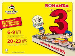 2017年下半年 sushi king bonanza 又来啦! Sushi King Bonanza November 2017 Rm3 18 Promo Freecoupon My