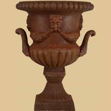 Krater Vase Mit Griffen Antik Rost Garten Passion