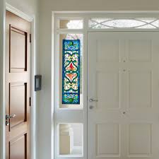 River Of Goods Victorian Stained Glass Fleur De Lis Window Panel 19250 The Home Depot Stained Glass Window Panel Stained Glass Panels Glass Wall Art