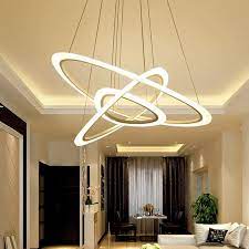 Wholesale Price Free Shipping Indoor Lighting Modern Led Lustre Chandelier Luxury Ring Living R Idee Luminaire Salon Eclairage Du Salon Lustre Moderne Salon