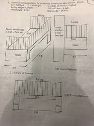 Search for balcony railing height. Determine The Required Steel For The Balcony Chegg Com