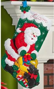 Bucilla Must Be Santa Advent Calendar Felt Applique Kit 86312 Christmas Stocking Kits Felt Christmas Stockings Felt Christmas