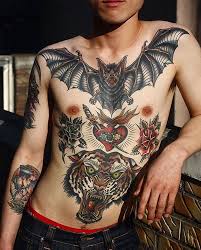 Tattoo By Hodintattooer Traditional Traditionaltattoo Traditionalartist Oldtattoo Traditional Chest Tattoo Traditional Tattoo Torso Tattoos
