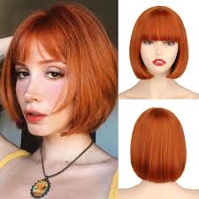 Werd Short Ginger Bob Wig For Women Ginger Bob Wiig