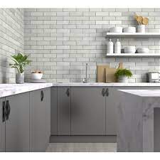 Zellige Pearl Opal Polished Ceramic Tile Kitchen Feature Wall Kitchen Backsplash Designs Grey Kitchen Tiles