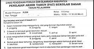 Maybe you would like to learn more about one of these? Soal Ulangan Pjok Kelas 5 Semester 2 Kurikulum 2013 Sekolahdasar Net