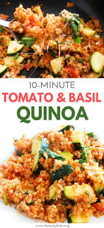 Tomato And Basil Quinoa Recipe Healthy And Easy Vegetarian Dinner Recipe That Is Gre Quinoa Recipes Easy Quinoa Recipes Healthy Vegetarian Recipes Easy Dinner