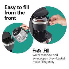 We researched and tested some of the best options for you to brew delicious and piping hot hamilton beach programmable frontfill coffee maker at amazon. Hamilton Beach Frontfill 5 Cup Compact Coffee Maker With Glass Carafe 46110