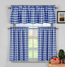 Black And White Gingham Curtains Blue White Gingham Checkered Plaid Kitchen Curtain Set Duck River Farmhouse Kitchen Curtains Kitchen Curtains Curtain Decor