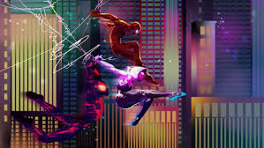 Spider man into the spider verse (2018). Hd Wallpaper Movie Spider Man Into The Spider Verse Gwen Stacy Miles Morales Wallpaper Flare