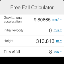 free fall calculator omni