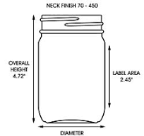Clear Wide-Mouth Glass Jars - 12 oz, Plastic Cap
