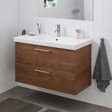 Home decorators collection bathroom vanities savingsshop all. Godmorgon Odensvik Sink Cabinet With 2 Drawers Brown Stained Ash Effect Dalskar Faucet Ikea