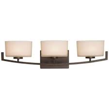 Hampton Bay Burye 3 Light Oil Rubbed Bronze Vanity Light With Etched White Glass Shades 15323 The Home Depot Vanity Lighting White Glass Glass Shades