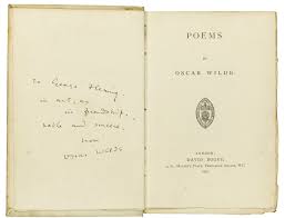 Wilde Oscar Lot Poems Oscar Wilde Handmade Paper