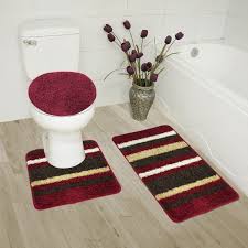 Bath mat sets can help enhance a bathrooms look and help make what could otherwise seem quite a sterile setting feel cosy. Abby 3 Piece Bathroom Rug Set Bath Rug Contour Rug Lid Cover Burgundy Walmart Com Walmart Com