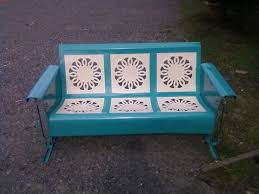 Powdercoated Restored Vintage Metal Patio Gliders Vintage Metal Glider Vintage Outdoor Furniture Metal Garden Furniture