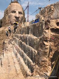 An image of crazy horse is being carved in thunderhead mountain in the black hills of south dakota. Crazy Horse Memorial Climbing The Alternative Mount Rushmore That S Bringing About Social Change