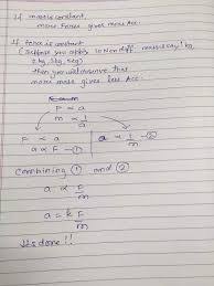 Image Result For The Equation For Newton S Second Law Of Motion Newtons Second Law Equation Newton