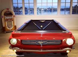 Our 1965 Ford Mustang Pool Table Featured In Rangoon Red With Black Felt In Its Home In Miami Florida Southbeach In 2020 Miami Design Ocean Drive Miami Luxury Decor