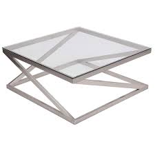This coffee table is square but not a boring cube. Glass Top Square Coffee Table Brushed Nickel Finish Glass Chrome Coffee Table Buy Wholesale Custom Safe Secure Arne Jacobsen Coffee Table For Kitchen Home Parlor Bedroom Handmade Multifunction Durable Cafe Solitaire 12