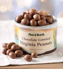 Chocolate covered peanut butter balls. Chocolate Covered Virginia Peanuts 20 Oz Resealable Tin Plowhearth