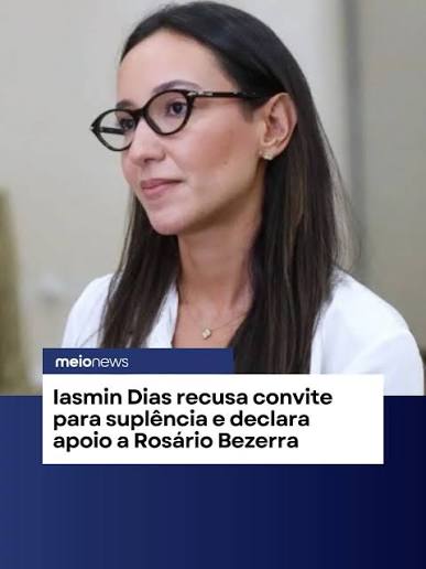 🏛️ DECISÃO POLÍTICA | A empreendedora Iasmin Dias (iasmindiass) anunciou  nesta segunda-feira (22) que não irá compor a chapa majoritária ao Senado  como suplente do pré-candidato Júlio César (@(@juliocesarlimafilho). Filha  do ministro