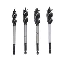 Hicello 16mm 18mm 20mm 22mm Woodworking Auger Bits 4 Flute Core Drill Bit Set Wood Door Lock Bore Hole Drill You Can Get Woodworking Auger Bits Wood Doors
