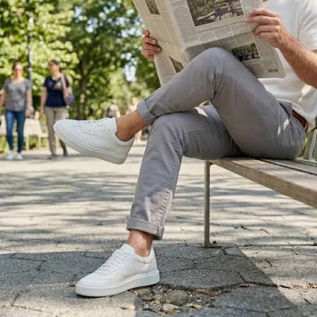 Genova White elevator sneakers +6cm