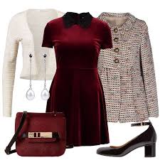 Buy the best and latest vestito bordeaux on banggood.com offer the quality vestito bordeaux on sale with worldwide free shipping. Outfit Bon Ton D Autunno Outfit Stile Di Moda Attrezzatura