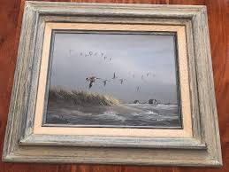 Wayne Fulcher Outer Banks Signed Acrylic Painting Seaside Bird Art 18"x15"  (BL)