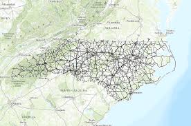 Detailed highways and roads map of north & south carolina together. Primary And Secondary Roads Of North Carolina Data Basin