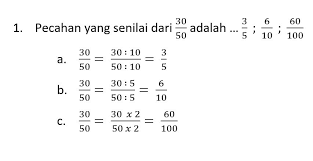 Soal tentang pecahan kelas 4. Pecahan Yang Senilai Materi Bdr Matematika Kelas 4 Semester 1