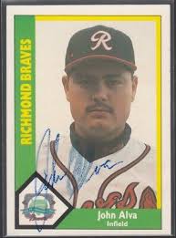 JOHN ALVA 1990 CMC AAA #299 Richmond Braves TTM/IP Signed Autographed