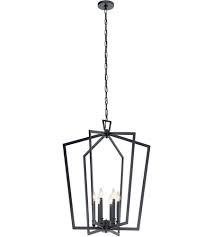 Kichler 43495bk Abbotswell 6 Light 25 Inch Black Large Foyer Pendants Ceiling Light Large