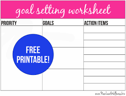 Free printable goal setting worksheet and instructions – New Leaf ...