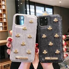 Gucci Style Classic Bee Leather Designer Iphone Case Iphone Case Design Iphone Leather Case Iphone Cases