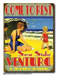 Everyone Deserves A Day At The Beach Beach House Sign Mermaids Surfing Beach Related Signs Vintage B Ventura Beach Ventura California Vintage Beach Signs