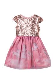 Blush By Us Angels Unicorn Sequin Dress Toddler Little Girls Nordstrom Rack