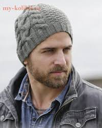 Мужская шапка спицами со жгутами Finnley's Hat от DROPS Design